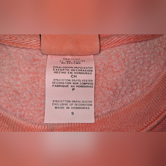 Champion Coral Crew Neck Cotton Blend Pullover Sweater. Size Small - Picture 5 of 10